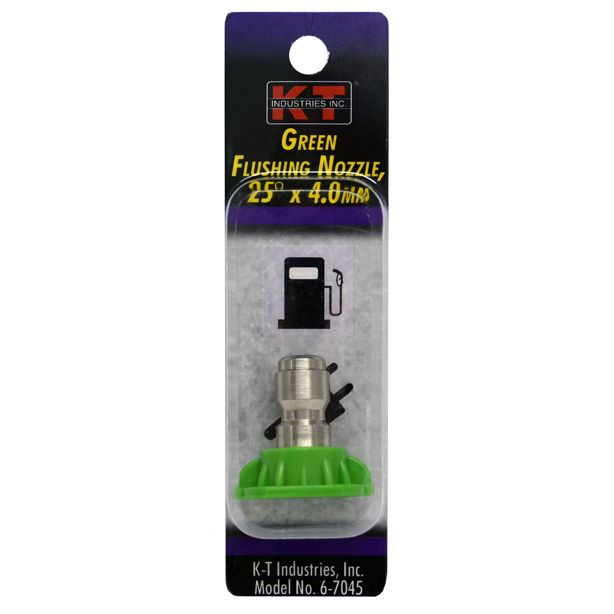 K-T Industries Flushing Nozzle — 25Â° x 4.0mm, 1/4in. Quick Coupler, 4000 PSI, Model# 6-7045
